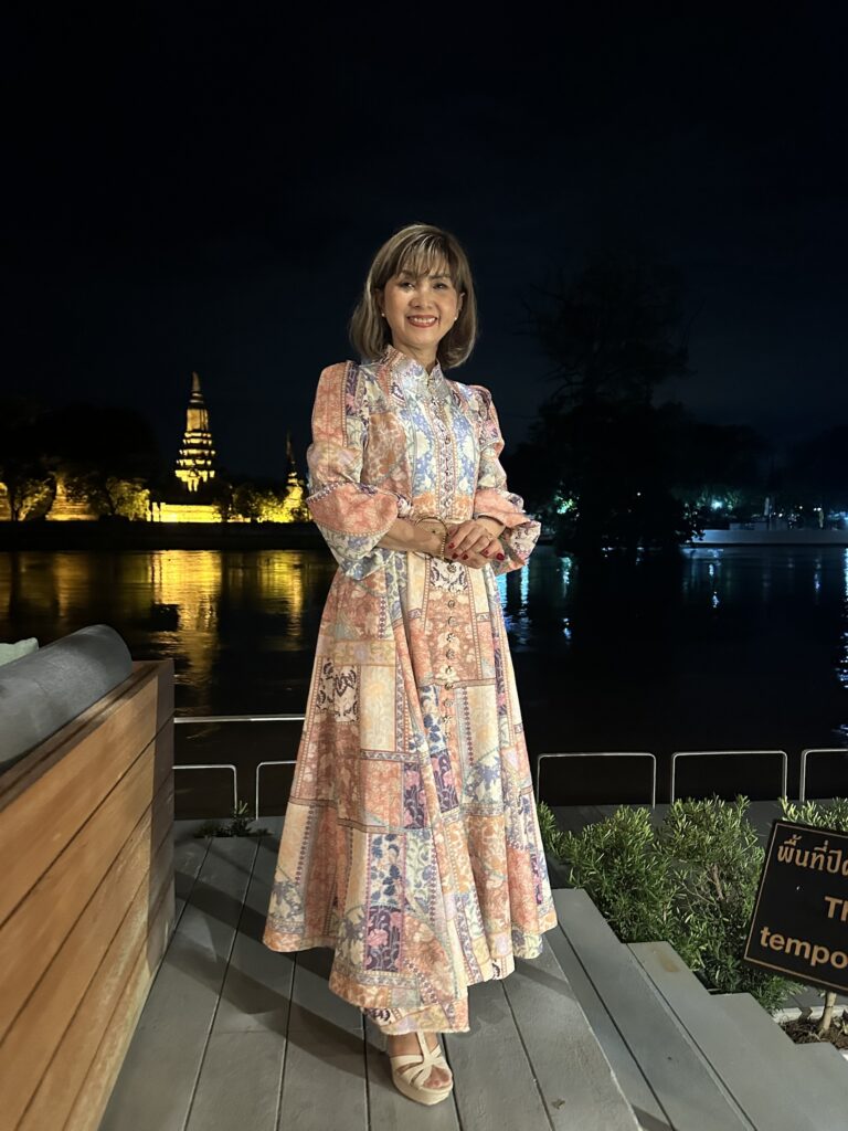 Ms Jetsumon Sumayteepradit romantic setting at the Sala Ayutthaya Hotel, Ayutthaya, Thailand
